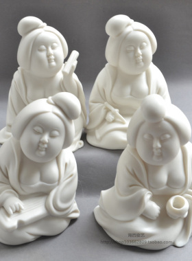 唐仕女白瓷创意人物雕塑艺术品