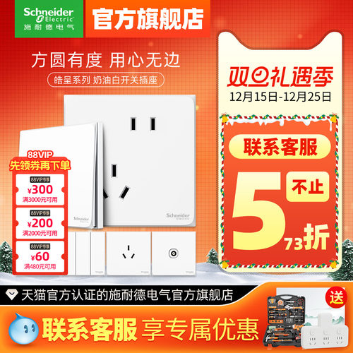 【官旗】施耐德哑光大板开关插座