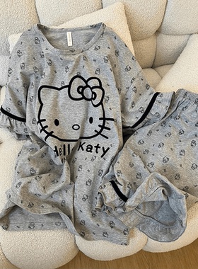 睡衣女薄款夏季2025新款短袖少女风可爱HelloKitty卡通家居服
