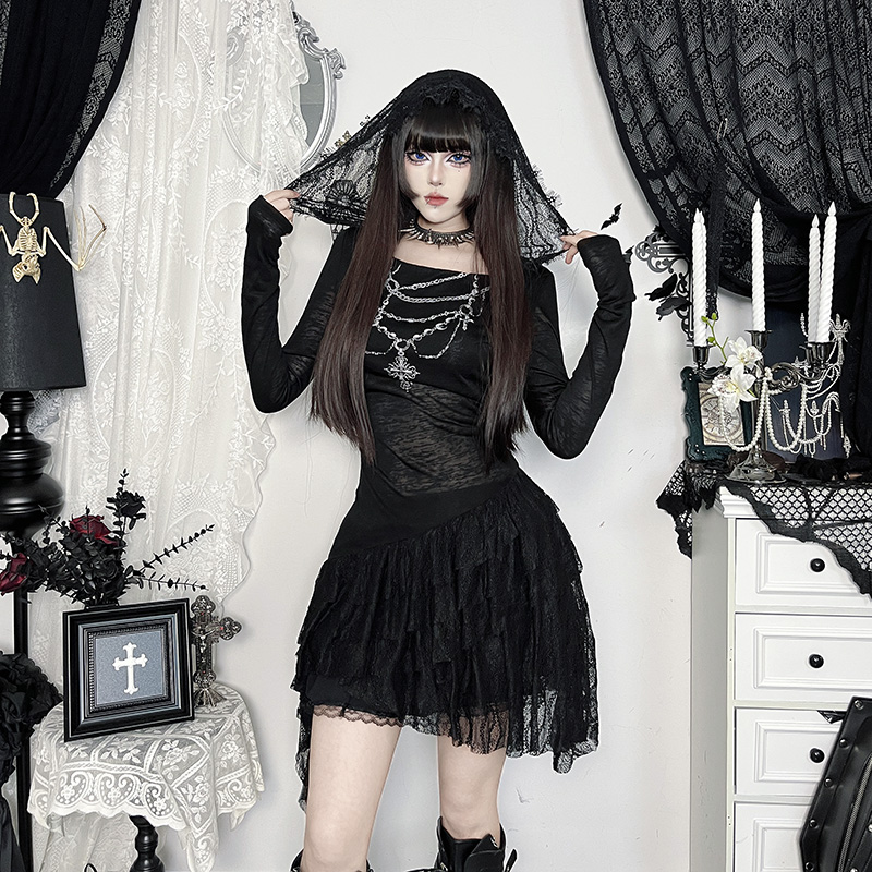 哥特暗黑法式宫廷风长裙子