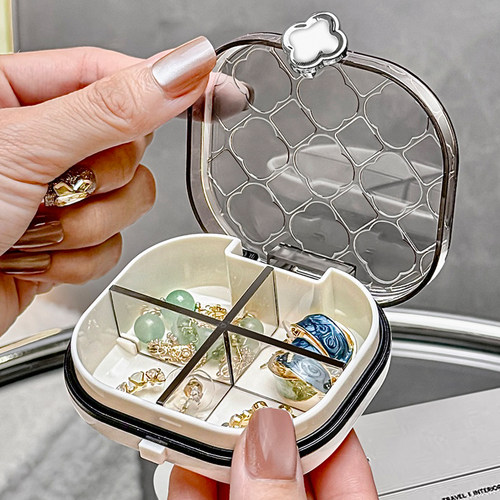 便携式透明首饰盒旅行收纳盒密封