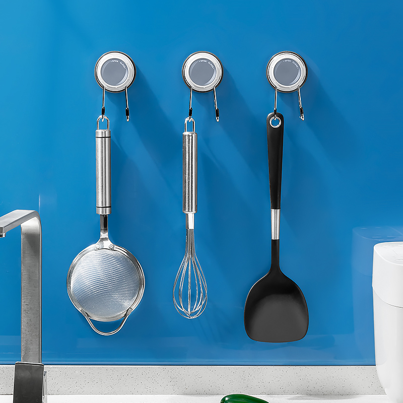 免打孔真空不锈钢承重吸盘挂钩