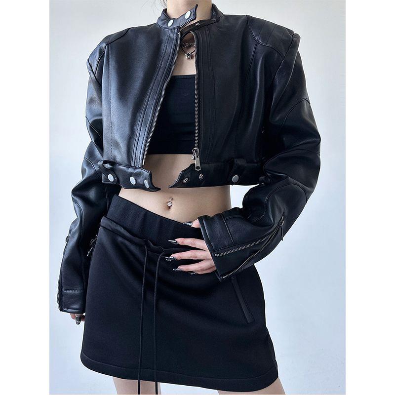 皮衣女高级感显瘦气质外套2026年春季新款韩版设计感休闲机车皮衣