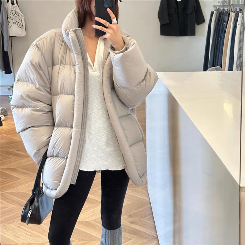 高级感超好看棉服女秋冬季时尚百搭超轻保暖立领面包服加厚外套