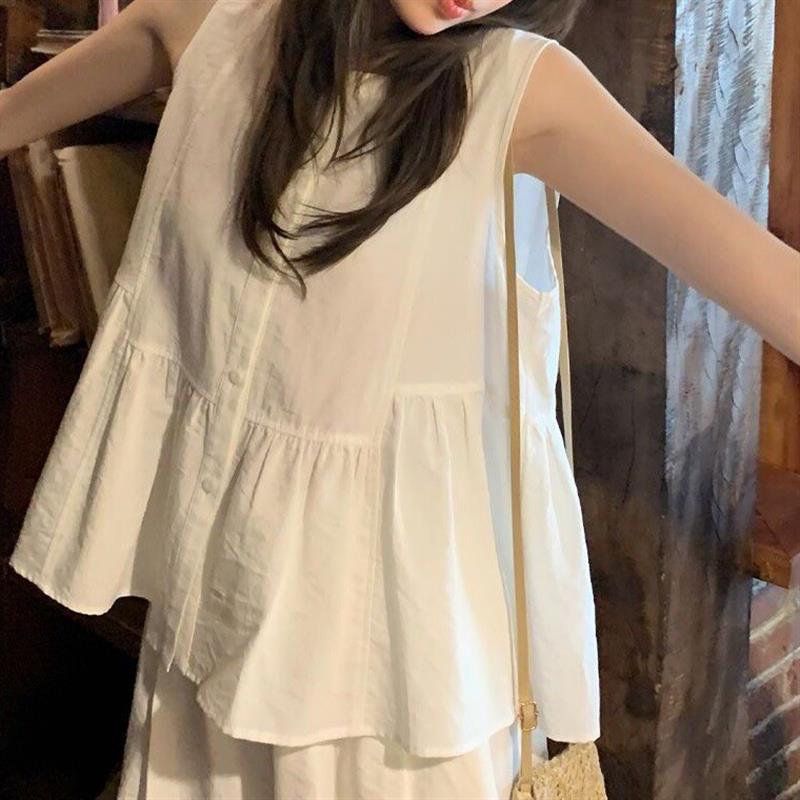 新款韩系甜美减龄娃娃衫裙裤时尚套装女夏季高级感上衣裤子两件套