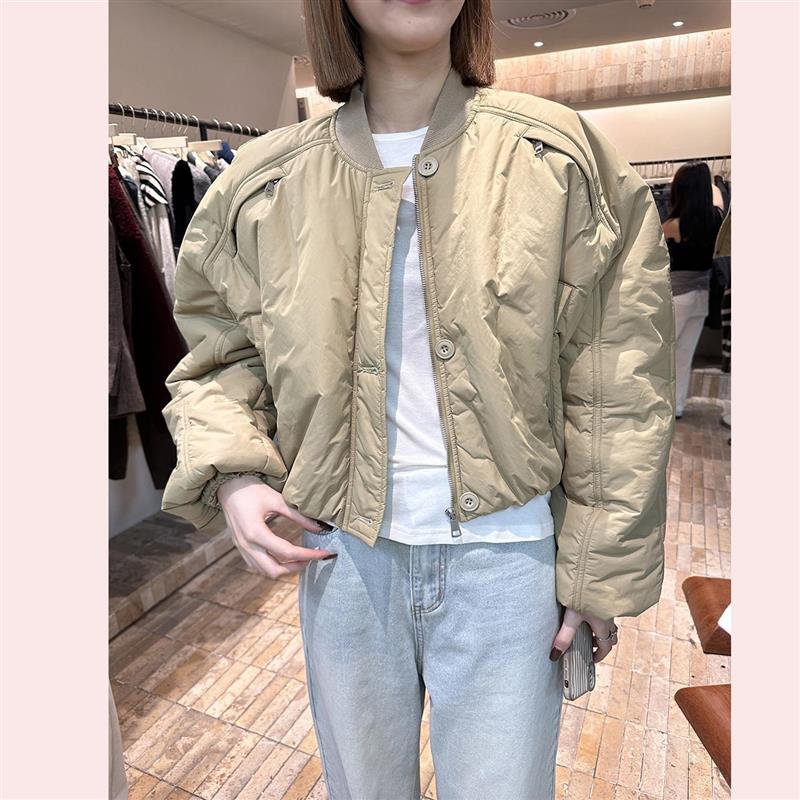韩版立领夹克短外套女2026秋冬时尚新款宽松小个子棒球服加厚棉服