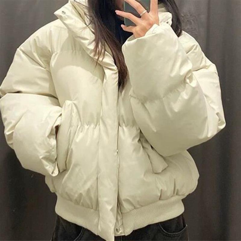 美式复古立领短款棉服女2026春季新款保暖棉袄宽松休闲面包服外套