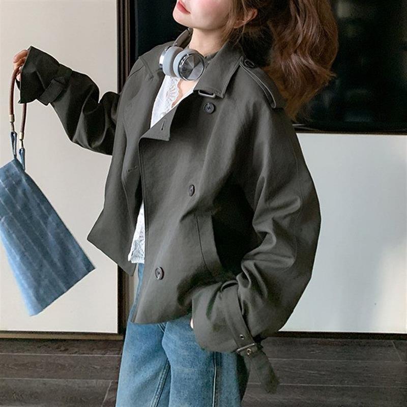 纯色风衣外套女款2026年秋季新款韩版小个子高级感宽松气质上衣