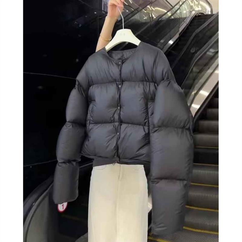 棉服女秋冬季2026年时尚百搭新款韩版宽松加厚小个子圆领面包服