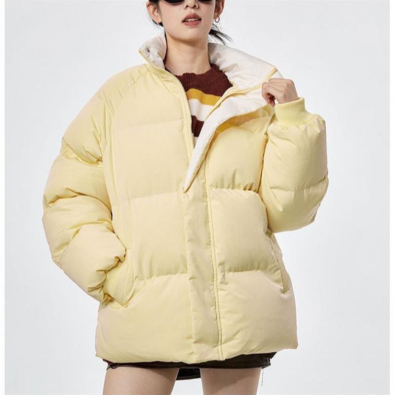 美式基础款棉服外套女2026年秋冬季潮牌立领加厚保暖棉衣面包服bf