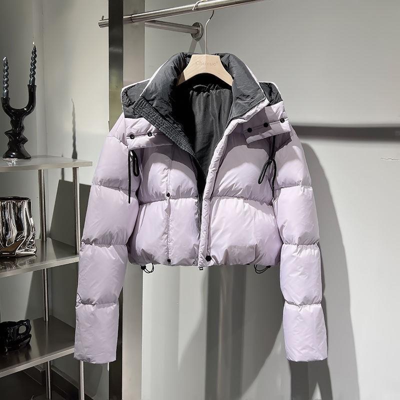 加厚短外套高腰显瘦棉服女2026冬季新款韩版设计感纯色百搭面包服