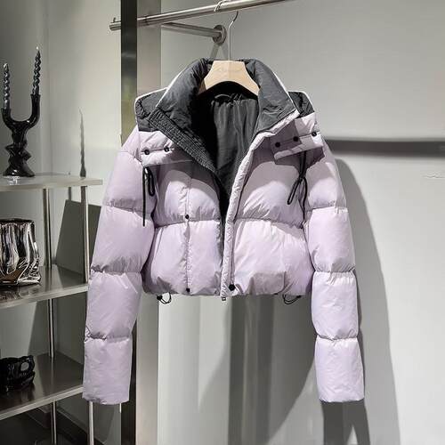 加厚短外套高腰显瘦棉服女2026冬季新款韩版设计感纯色百搭面包服