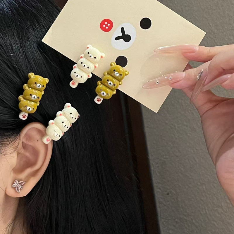 饼干小熊可爱糖葫芦纽扣发夹