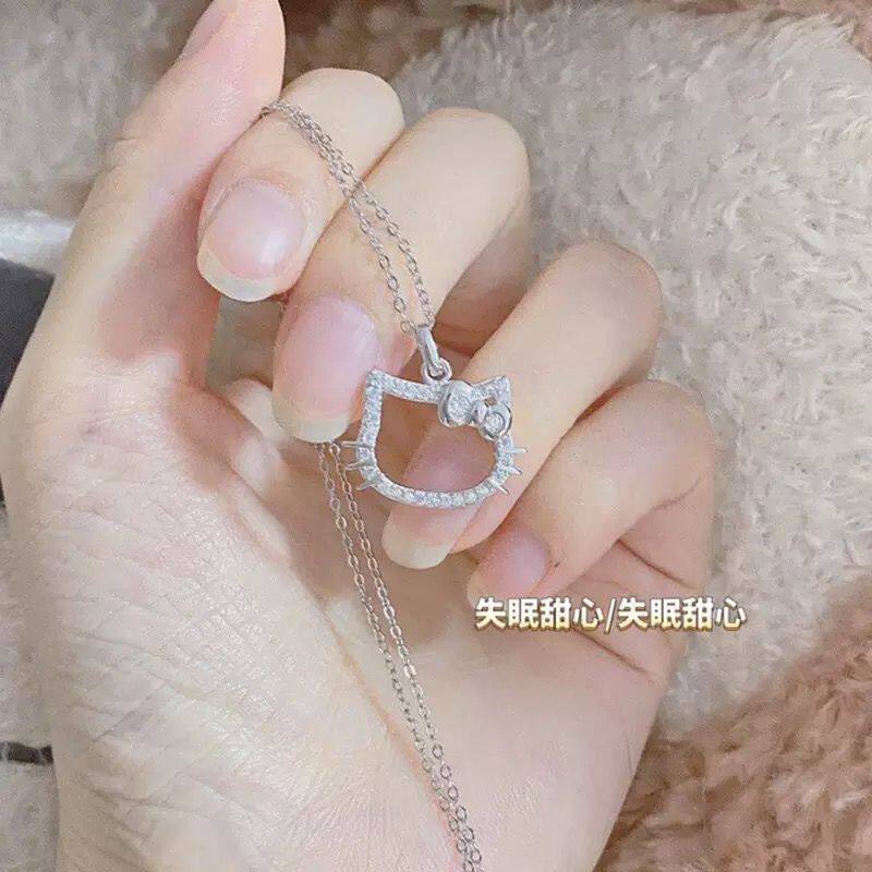 猫咪项链女吊坠锁骨链图片