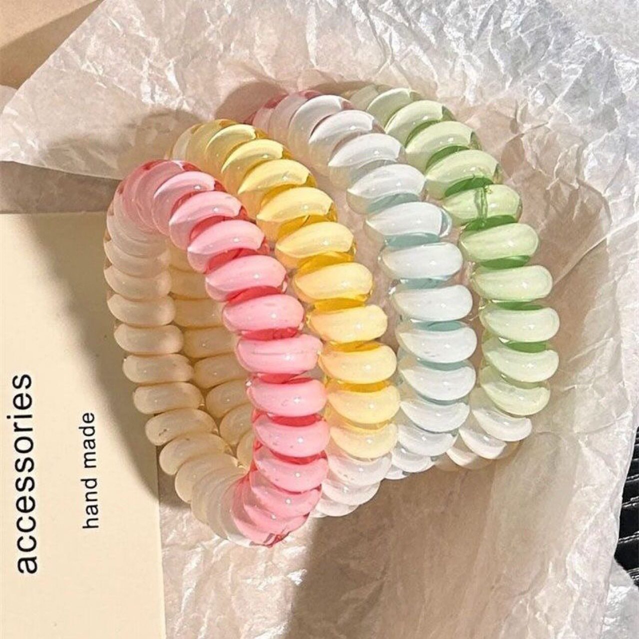 渐变色电话圈头饰发绳扎头高弹力