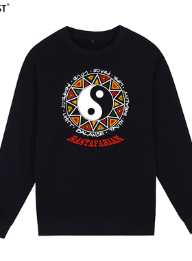 雷鬼rasta reggae八卦街头文化牙买加音乐复古怀旧卡通圆领卫衣