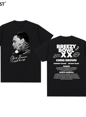 Breezy Bowl XX嘻哈Chris Brown专辑潮牌hip hop短袖T恤男女