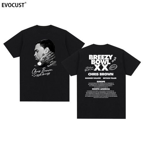 Breezy Bowl XX嘻哈Chris Brown专辑潮牌hip hop短袖T恤男女