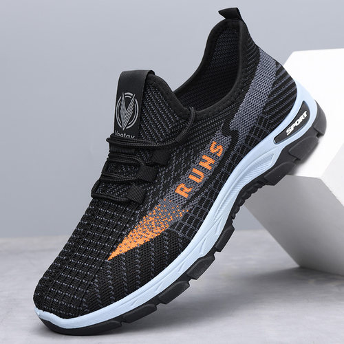 春夏新款老北京布鞋男鞋飞织网面运动休闲爸爸鞋健步鞋防滑跑步鞋