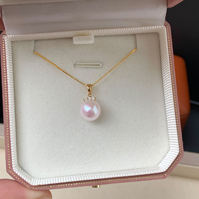 18K金淡水AKOYA珍珠睫毛款吊坠