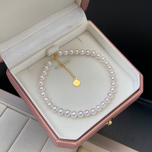 极光AKOYA淡水baby珍珠满串手链 18K金高级感精致小灯泡手饰 诸暨