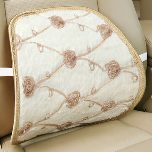 护腰靠垫靠枕椅子办公室腰靠蕾丝花腰垫女生座椅汽车靠背垫腰枕