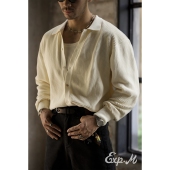 柴米重磅全棉毛织古巴领针织衬衫 复古咔叽 美式 男士 休闲宽松开衫