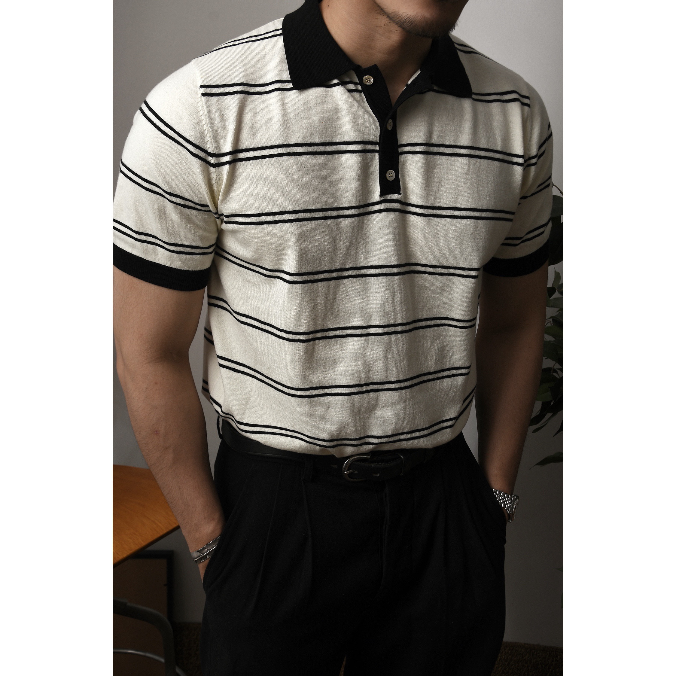 柴米夏季短袖全棉针织Polo