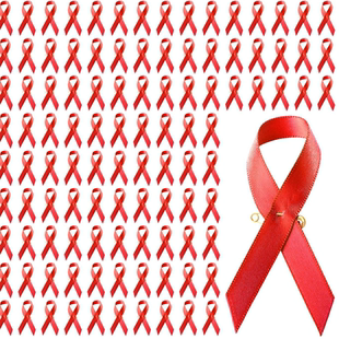 红色爱心丝带公益红丝带应援活动蝴蝶结胸针飘带婚礼宾客胸花布条