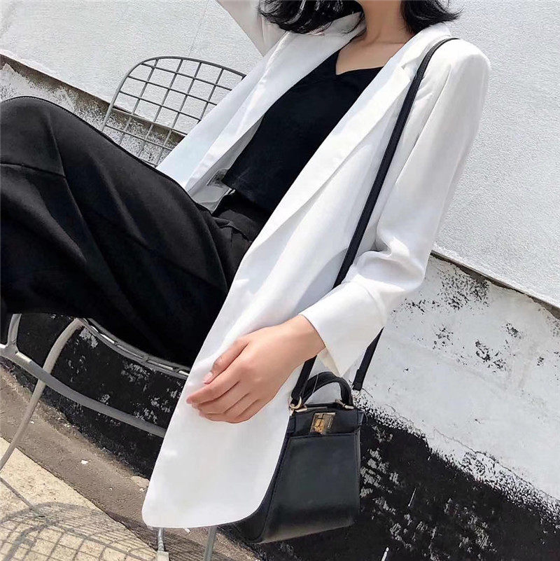 2025春秋夏季新款中长款宽松雪纺小西装女chic西服防晒衣薄外套