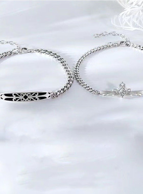 公主与骑士情侣手链男女一对情侣款小众简约冷淡风手饰异地恋礼物