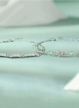 青梅竹马情侣款手链男女一对新款四叶草简约小众手饰纪念生日礼物