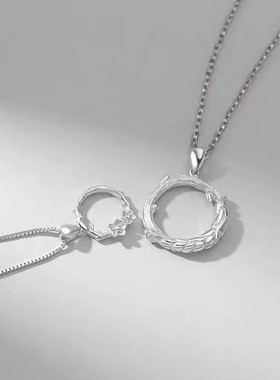 勿忘我情侣款项链简约ins小众异地恋高级双人吊坠七夕礼物送女友