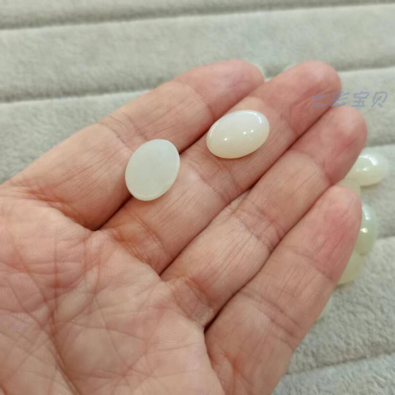 软玉 和田玉(韩料)戒面裸石 B02-2天然玉石标本青白玉