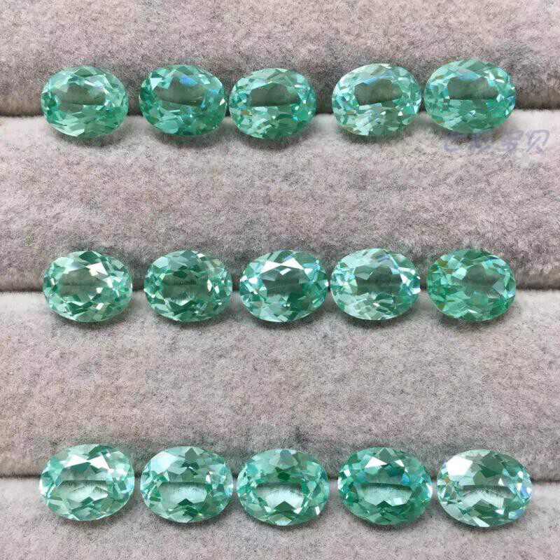 首饰级浅薄荷绿色焰熔法合成尖晶石 仿钒金绿宝石 镶嵌效果超赞