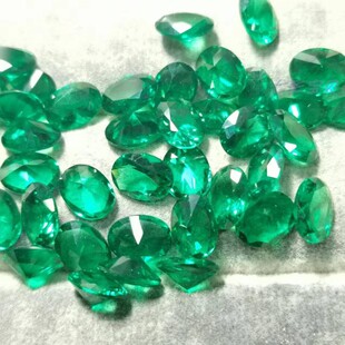 翠绿色纳米玻璃D02-10纳米西陶仿碧玺仿沙弗莱仿透辉石GIC标本