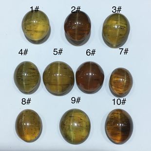 天然磷灰石猫眼A19-5 戒面 裸石 GIC国检鉴定学习标本