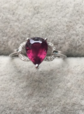 18K金镶钻碧玺戒指 PB210010 七彩宝贝彩宝