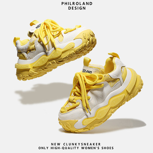 【鎏金时序】小众炸街潮牌老爹鞋女时尚厚底休闲鞋时尚真皮运动鞋