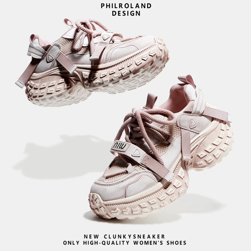 设计师款脏脏轮胎底厚底老爹鞋女2025秋款新款时尚大牌运动休闲鞋