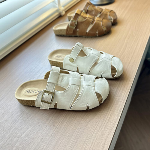 慵懒风夏季可可穿搭拖鞋勃肯女鞋