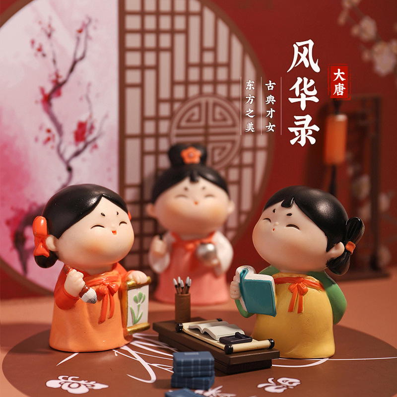 唐仕女手办盲盒摆件卡通网红潮玩