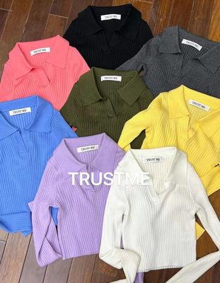 TRUSTM针织翻领套头翻领