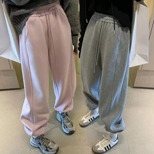 宽松显瘦百搭抽绳松紧腰束脚加绒保暖休闲卫裤 RICH PAPA秋冬韩版
