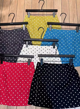 TRUST ME2025夏季韩版miu系波点印花休闲简约清新百搭半身A字短裙