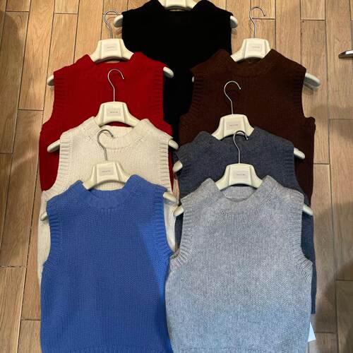 秋冬韩版简约百搭圆领针织马甲