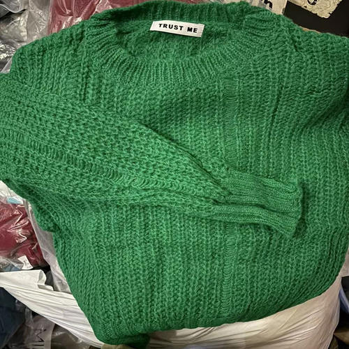 TRUST ME2025秋季韩版简约百搭纯色洋气镂空时髦圆领毛衣针织衫女