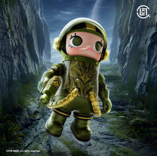 泡泡玛特 POPMART SPACE MOLLY CLOT凝结集团-芦荟绿荆棘100%吊卡