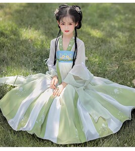 汉服女童春季襦裙2023新款古风连衣裙女孩唐装儿童装超仙古装春秋