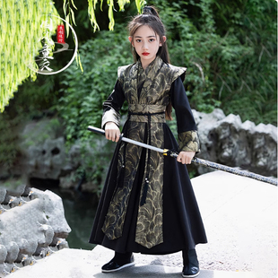 儿童古装国学演出服春秋帅气唐装少爷服男孩拜年服武侠风国学